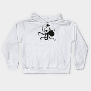 Black Octopus Kids Hoodie